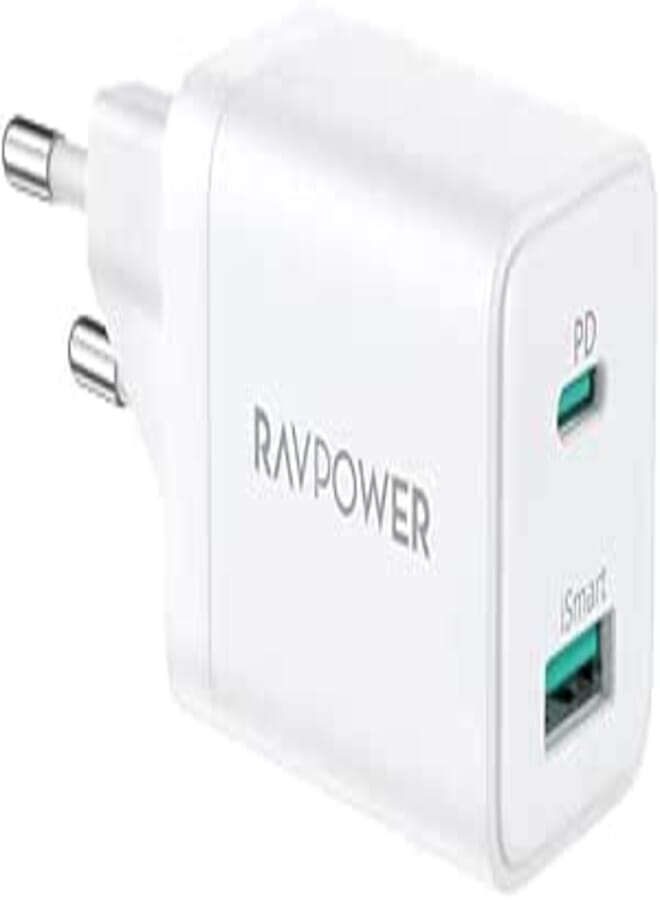 Ravpower Rp-Pc168 Pd 20W Wall Charger Very Distinctive And Small Size, Suitable for Frequent Travel - White